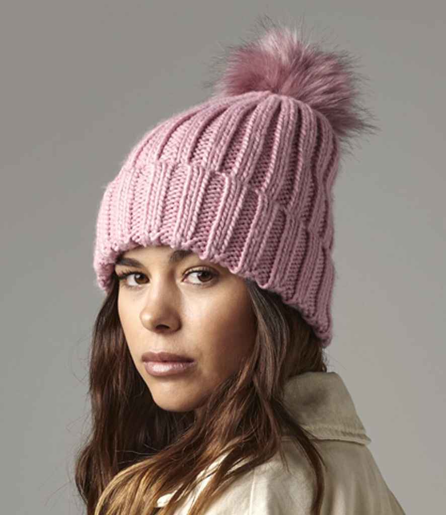 Beechfield Verbier Fur Pop Pom Beanie - DPI