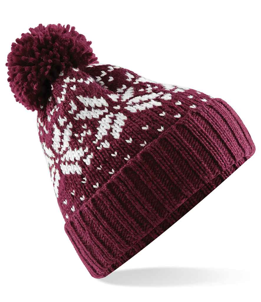 Beechfield Fair Isle Snowstar® Beanie - BU/WH
