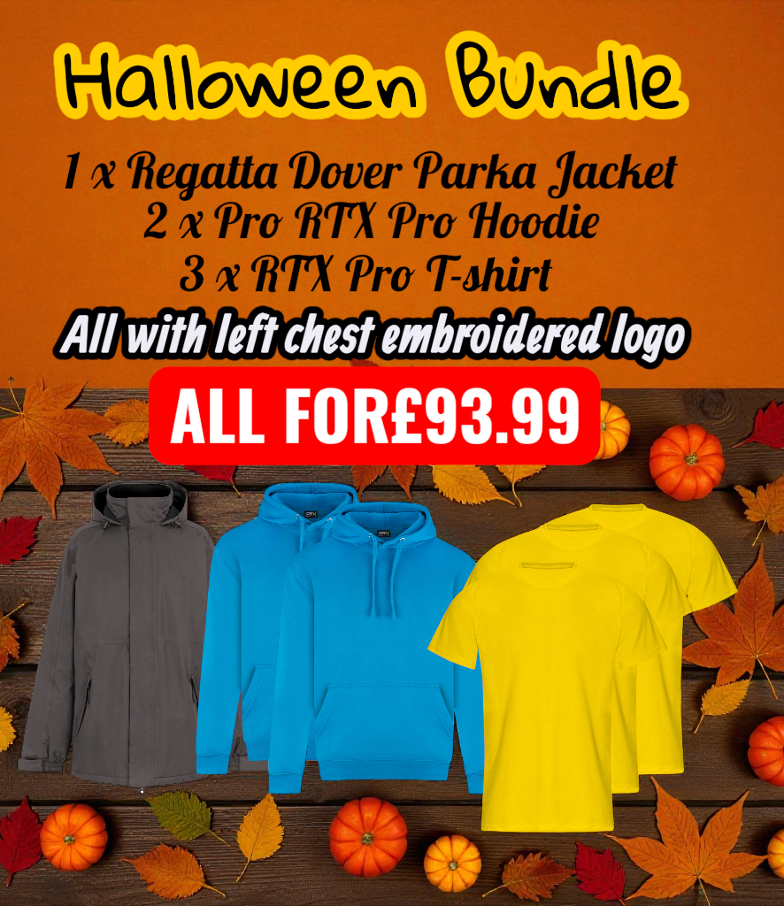 Workwear Bundle – 1 x Jacket + 2 x Hoodies + 3 x T‑Shirts (Left‑Chest Embroidery incl.)