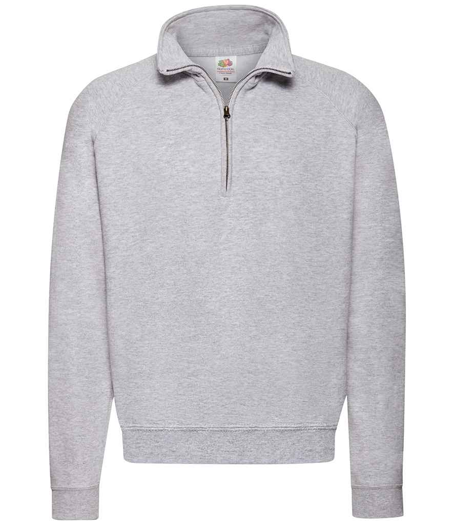 Fruit of the Loom Classic Zip Neck Sweatshirt - Hea