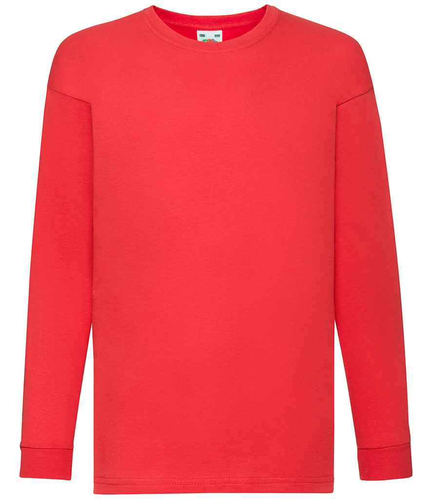 Fruit of the Loom Kids Long Sleeve Value T-Shirt - Red