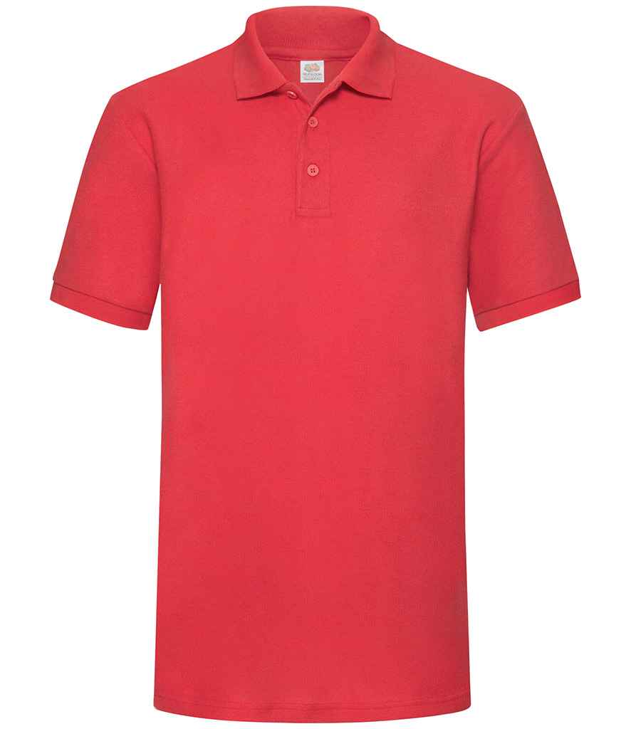 Fruit of the Loom Heavy Poly/Cotton Piqué Polo Shirt - Red