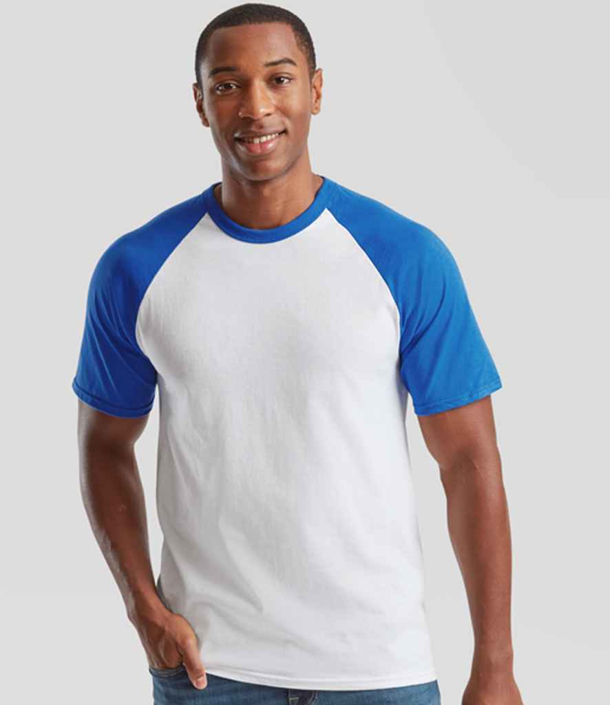 Fruit of the Loom Contrast Baseball T-Shirt - Wh/Ry