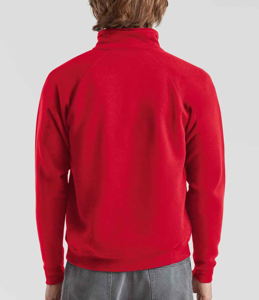 Fruit of the Loom Premium Zip Neck Sweatshirt - Red