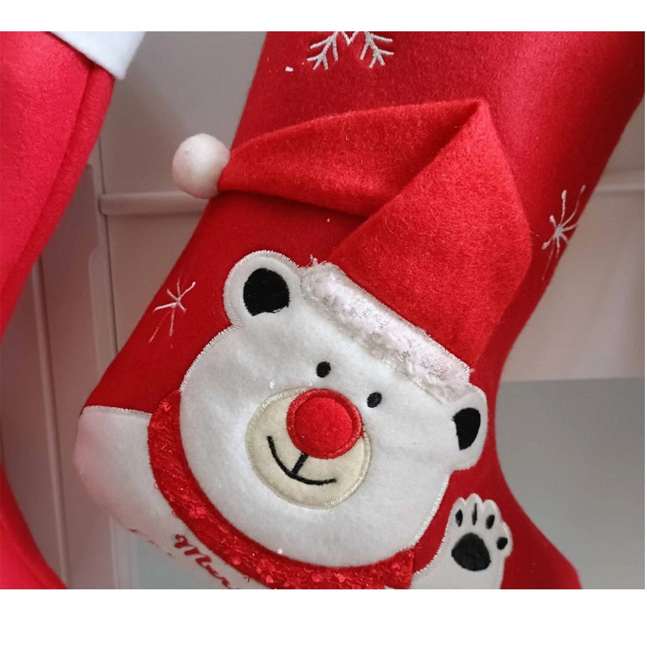 PERSONALISED CHRISTMAS STOCKINGS – EMBROIDERED NAME – FESTIVE GIFT FOR KIDS & FAMILY