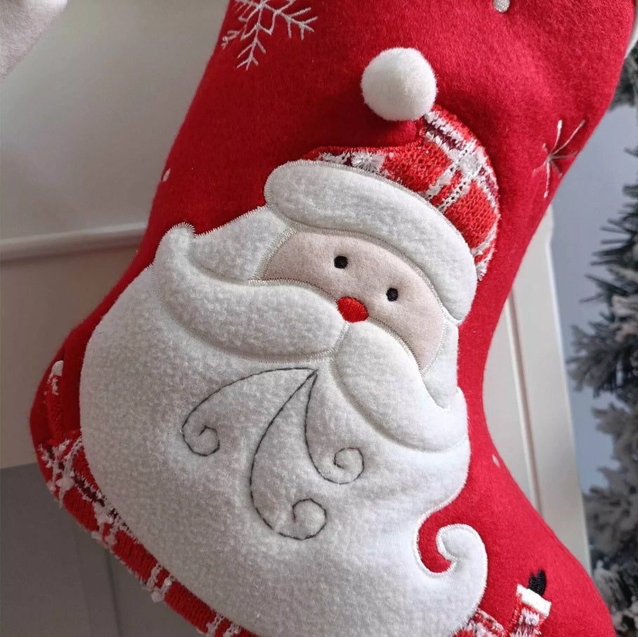 PERSONALISED CHRISTMAS STOCKINGS – EMBROIDERED NAME – FESTIVE GIFT FOR KIDS & FAMILY