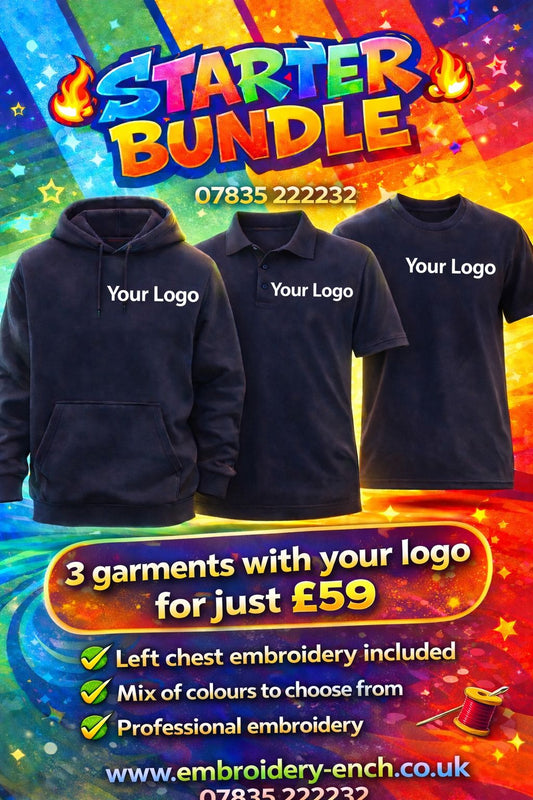 Starter Bundle – Hoodie + Polo + T‑Shirt (£59)