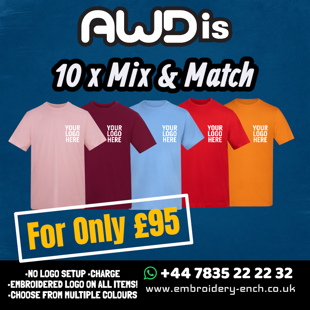 AWDis Unisex 180 T-Shirt — Bundle of 10