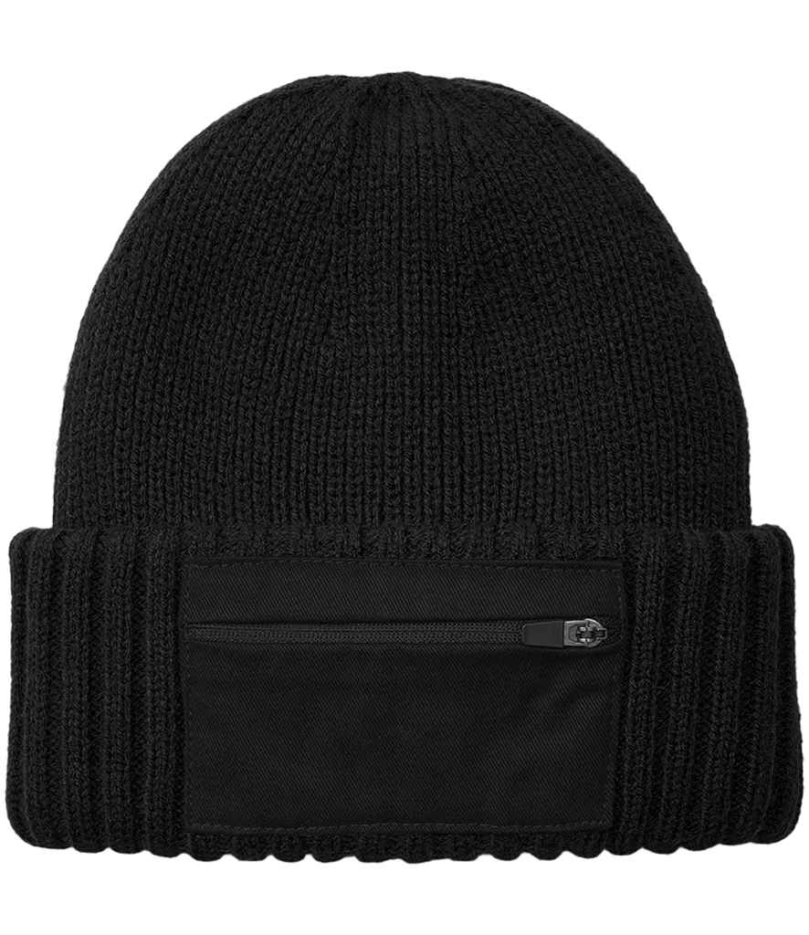 Beechfield Zip Patch Beanie - BLK