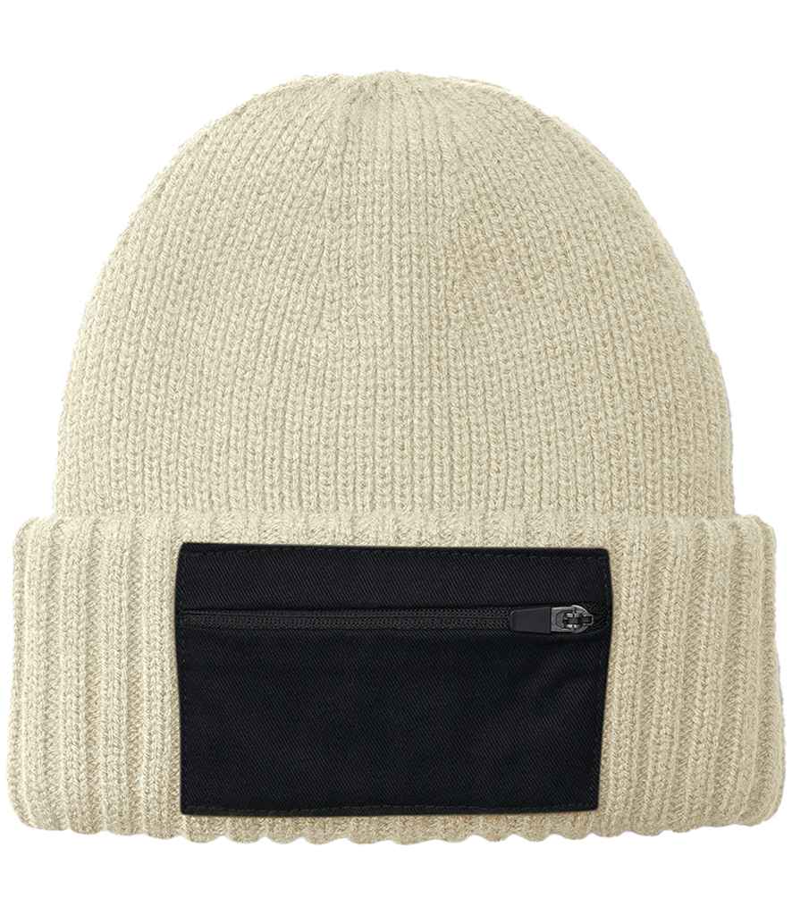 Beechfield Zip Patch Beanie - SN/BK