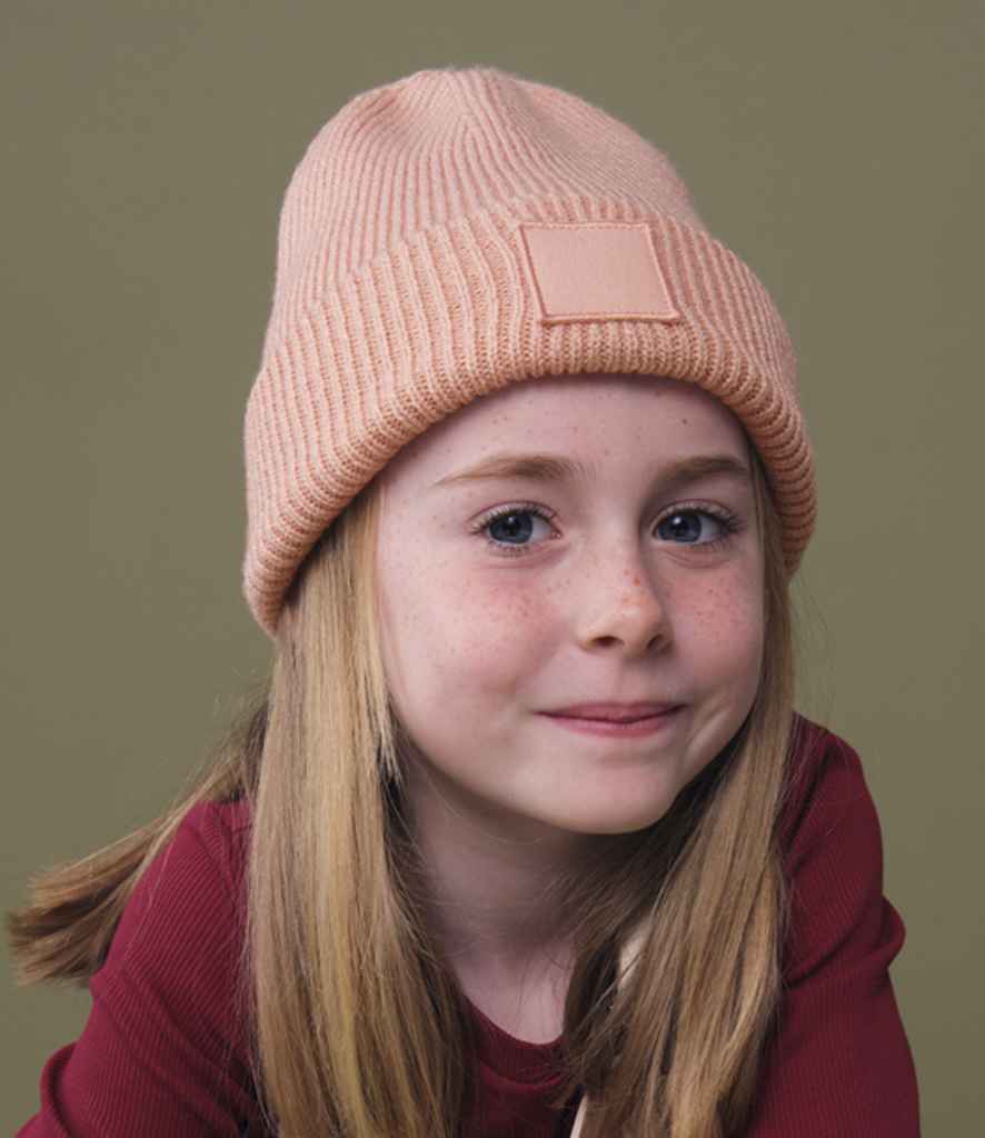 Beechfield Kids Deep Cuffed Tonal Patch Beanie - PCH