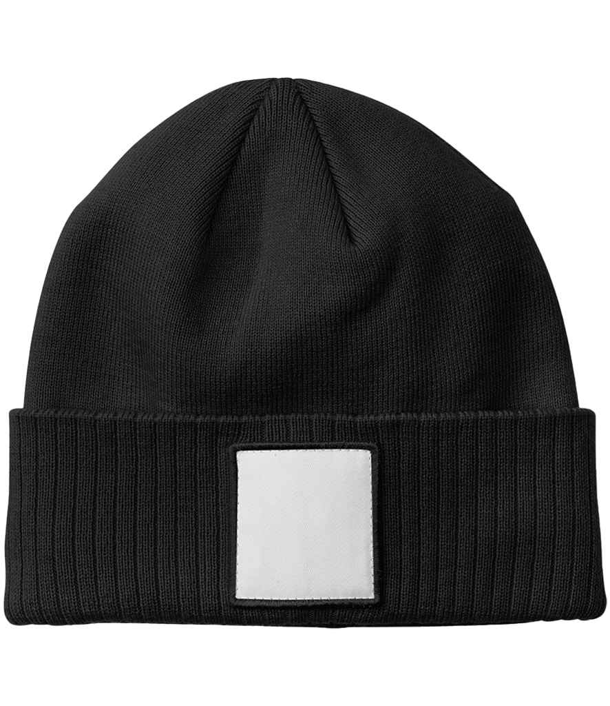 Beechfield Appliqué Patch Beanie - BK/WH