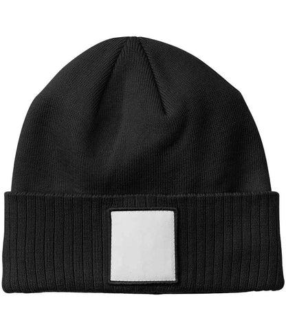 Beechfield Appliqué Patch Beanie - BK/WH