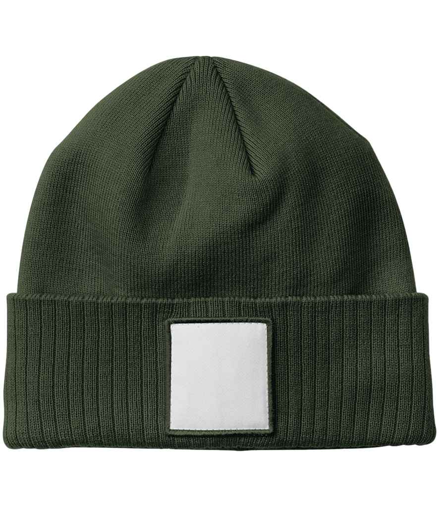 Beechfield Appliqué Patch Beanie - OL/WH