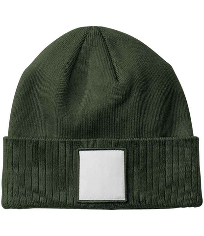 Beechfield Appliqué Patch Beanie - OL/WH