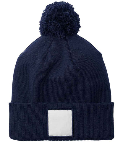 Beechfield Appliqué Patch Pom Beanie - OX/WH