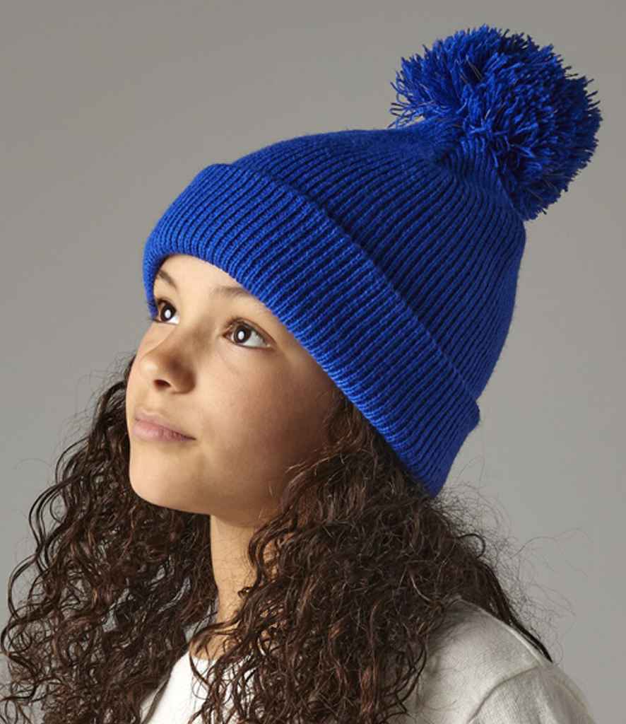 Beechfield Kids Reflective Bobble Beanie - BRO