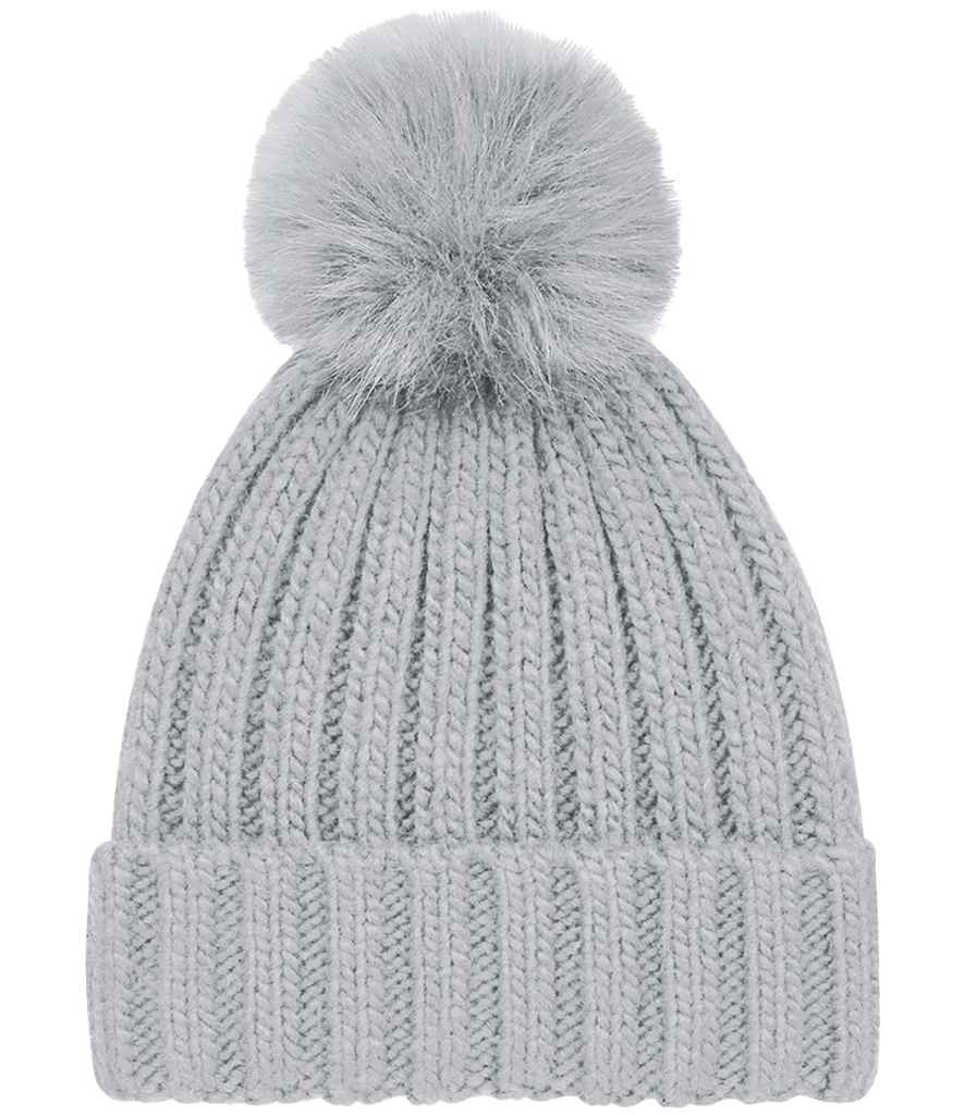 Beechfield Verbier Fur Pop Pom Beanie - LGR