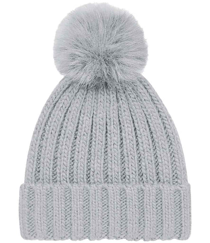 Beechfield Verbier Fur Pop Pom Beanie - LGR