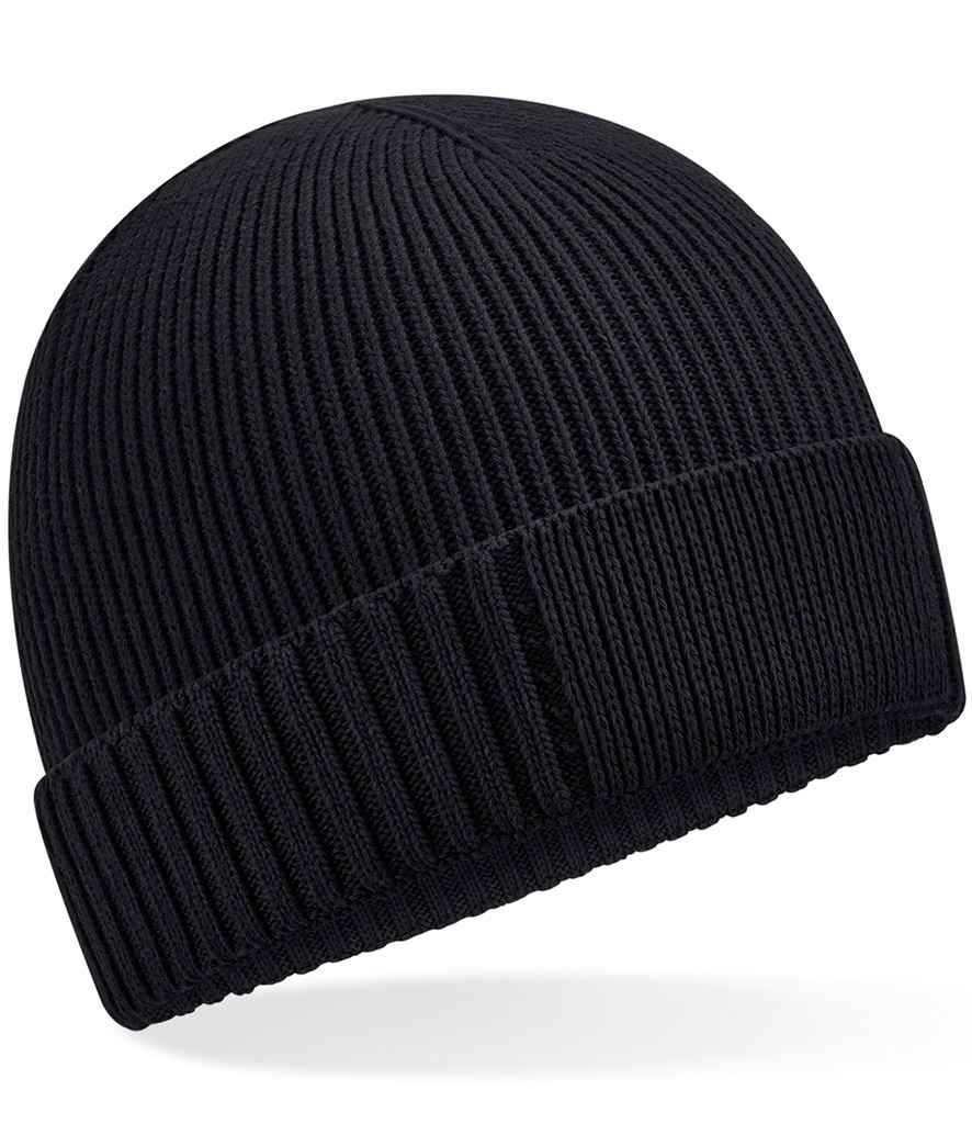 Beechfield Organic Cotton Engineered Patch Beanie - BLK
