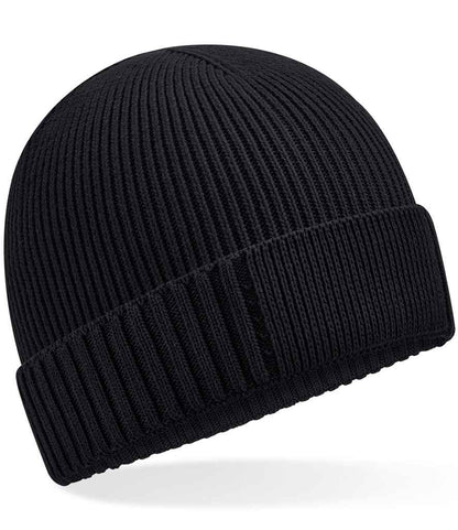 Beechfield Organic Cotton Engineered Patch Beanie - BLK