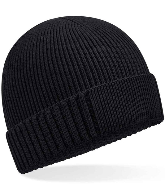Beechfield Organic Cotton Engineered Patch Beanie - BLK