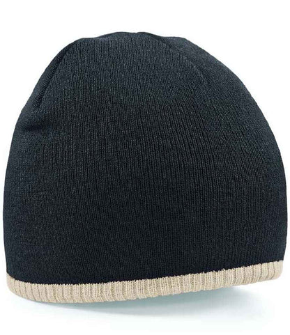 Beechfield Two Tone Pull-On Beanie - BK/ST