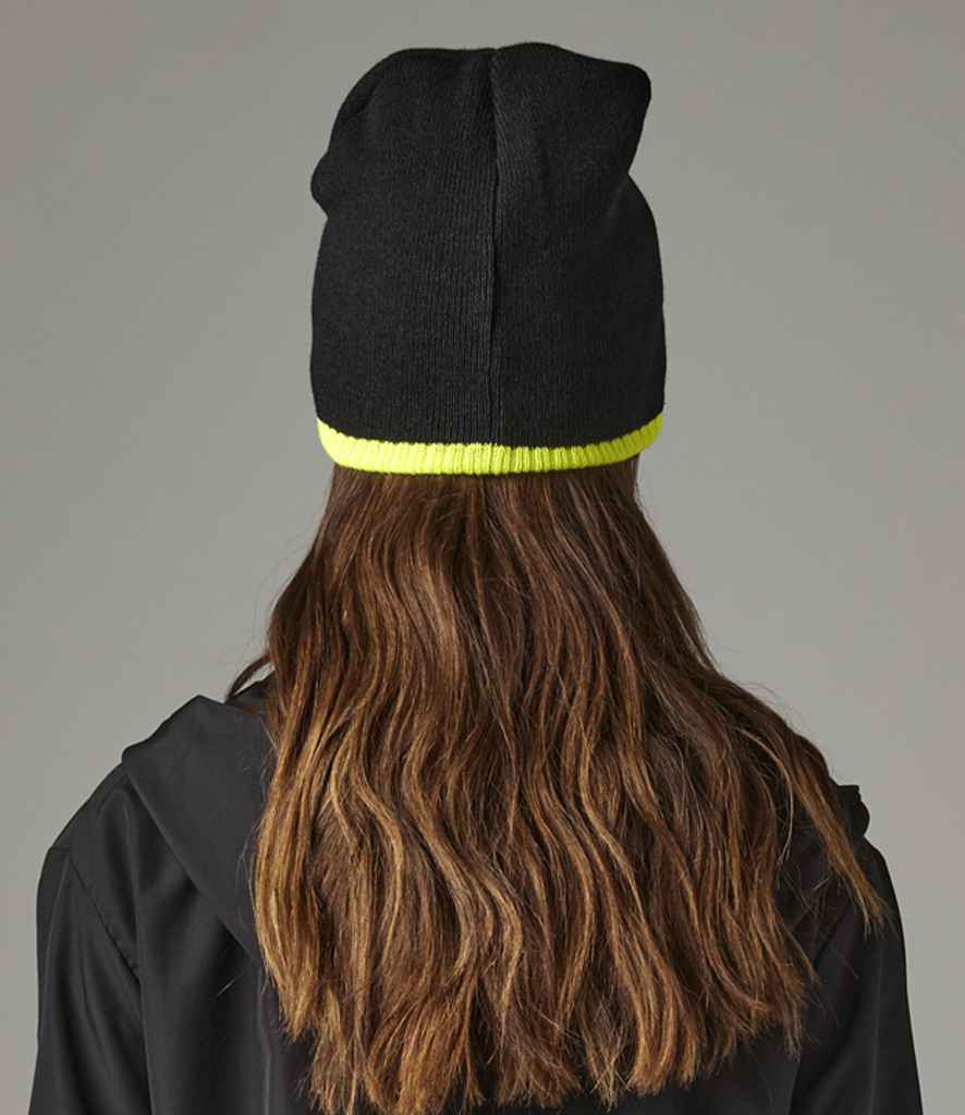 Beechfield Two Tone Pull-On Beanie - BK/FY