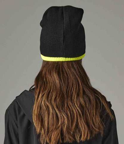 Beechfield Two Tone Pull-On Beanie - BK/FY