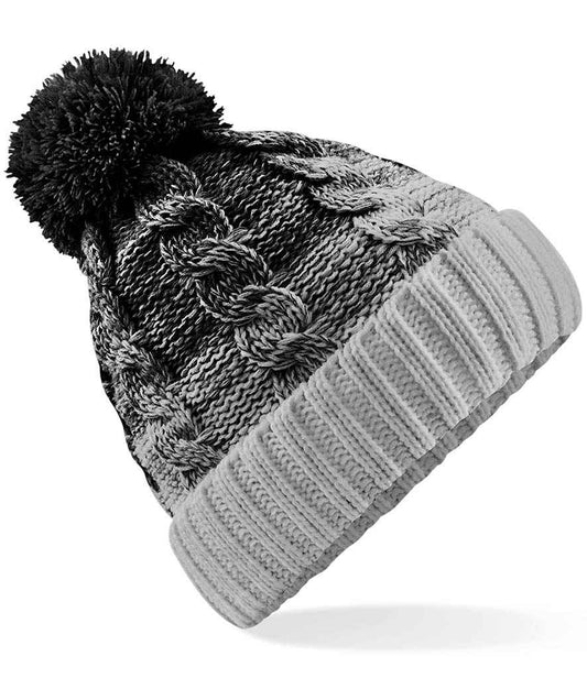 Beechfield Ombré Pom Pom Beanie - BK/LG