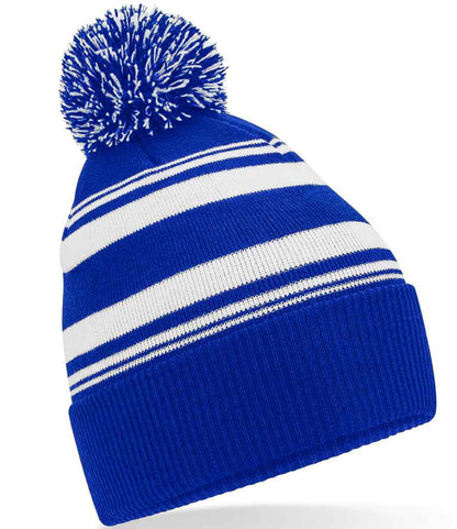 Beechfield Striped Fan Beanie - BRO/W