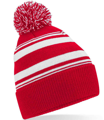 Beechfield Striped Fan Beanie - CS/WH