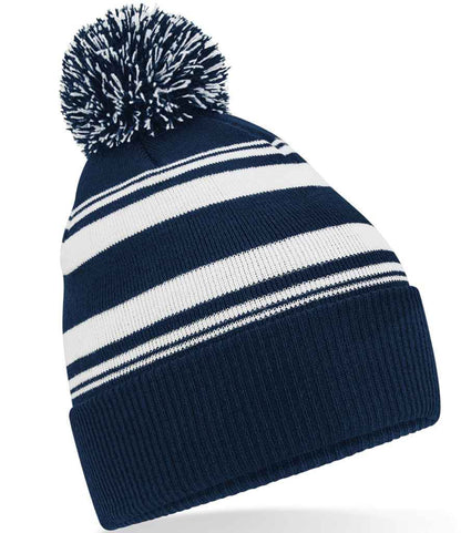Beechfield Striped Fan Beanie - FN/WH