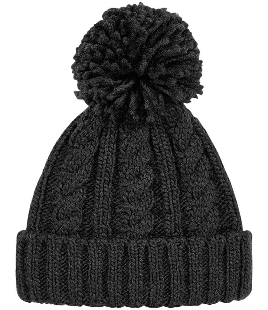 Beechfield Cable Knit Melange Beanie - BLK