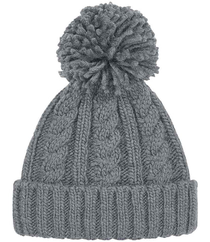 Beechfield Cable Knit Melange Beanie - LGR
