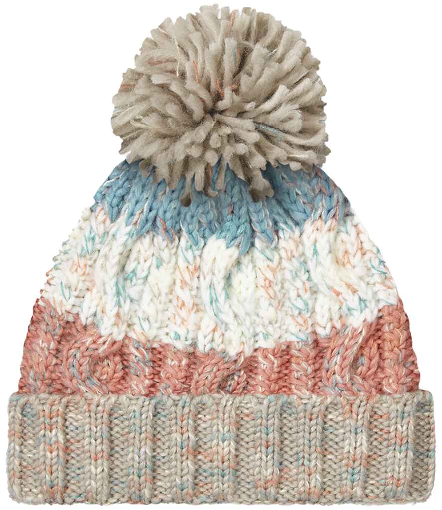 Beechfield Corkscrew Pom Pom Beanie - MMX