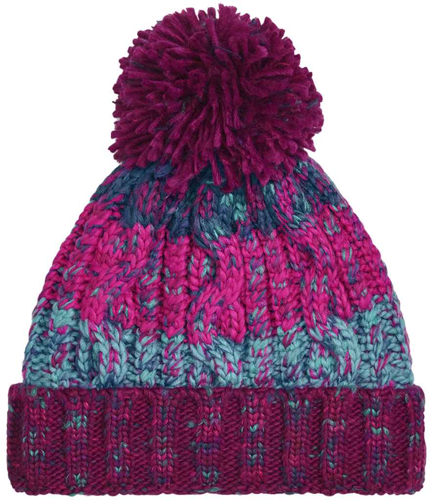 Beechfield Corkscrew Pom Pom Beanie - WBR