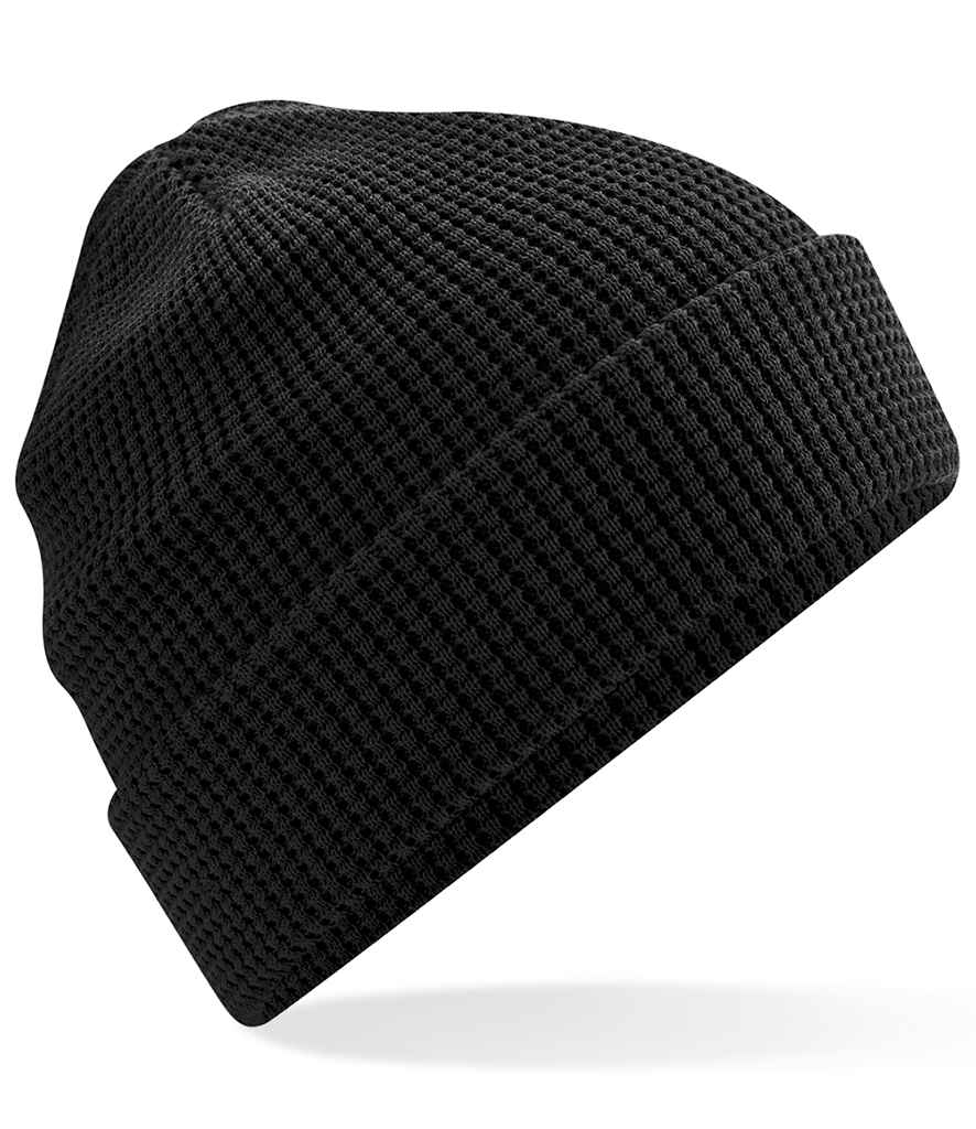 Beechfield Organic Cotton Waffle Beanie - BLK