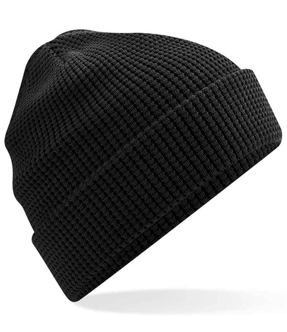 Beechfield Organic Cotton Waffle Beanie - BLK
