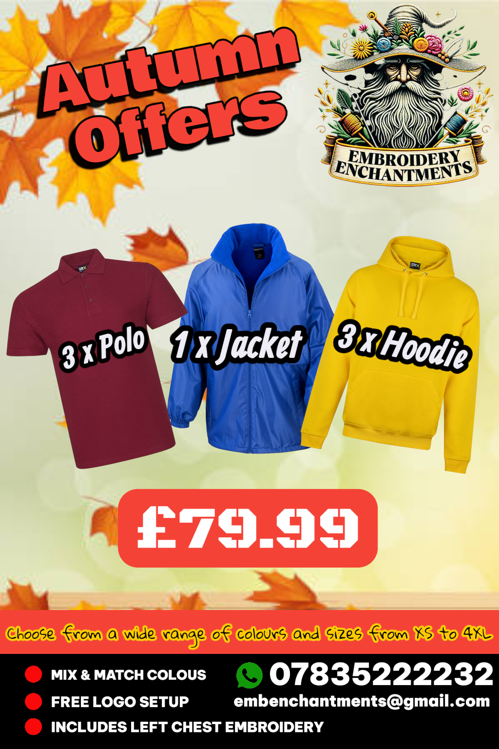 Autumn Saver Bundle – Sole Trade Package (3x Polos, 2x Hoodies, 1x Softshell)