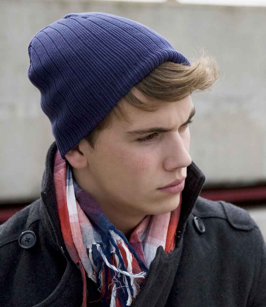 Result Cotton Knitted Beanie - NAV