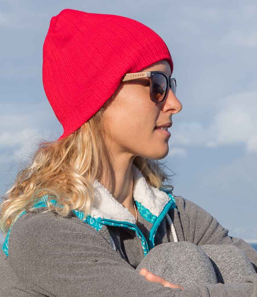 Result Cotton Knitted Beanie - RED