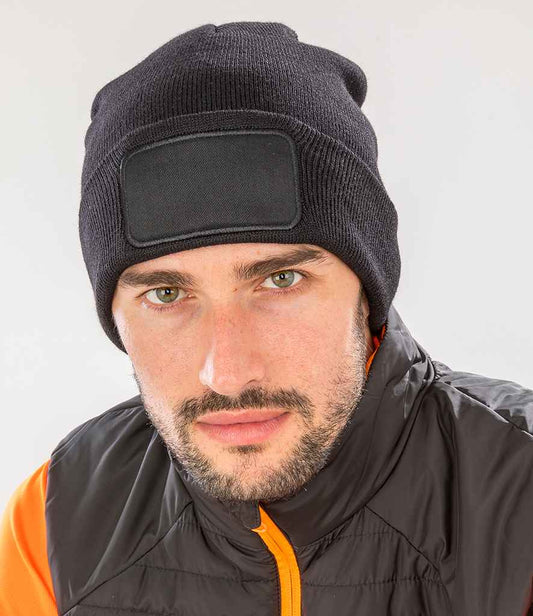 Result Genuine Recycled Double Knit Printers Beanie - BLK