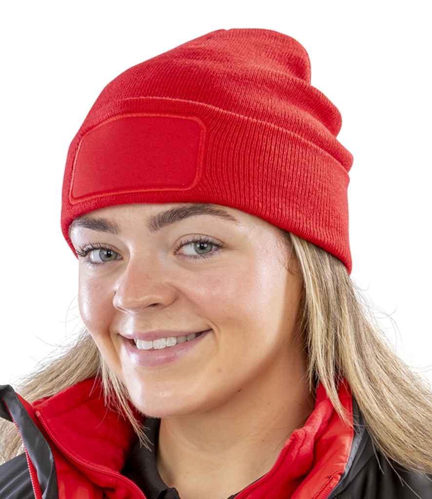 Result Genuine Recycled Double Knit Printers Beanie - RED