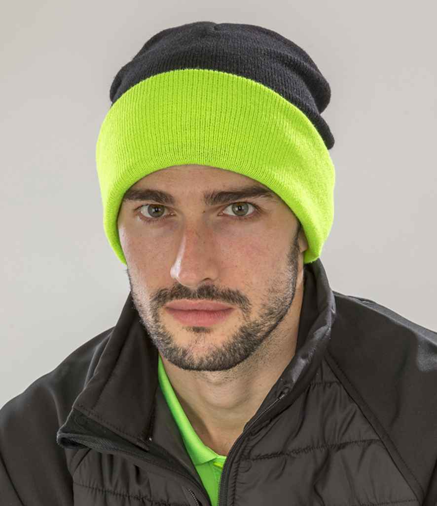 Result Genuine Recycled Compass Beanie - BK/LM