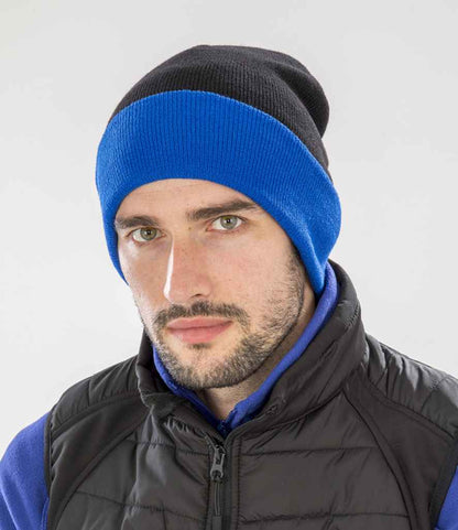 Result Genuine Recycled Compass Beanie - BK/RY