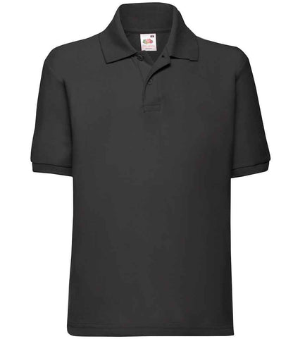 Fruit of the Loom Kids Poly/Cotton Piqué Polo Shirt - Black