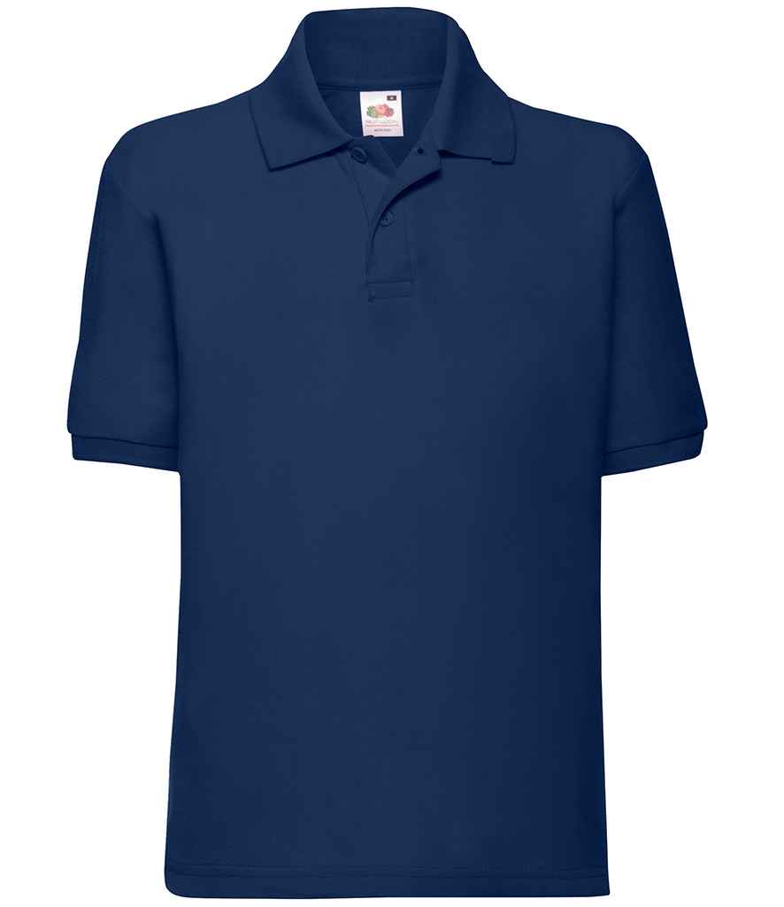 Fruit of the Loom Kids Poly/Cotton Piqué Polo Shirt - Nav