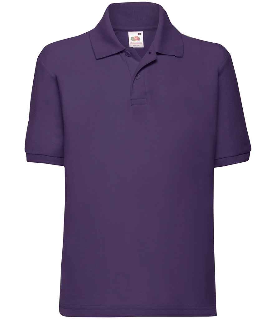 Fruit of the Loom Kids Poly/Cotton Piqué Polo Shirt - Purple