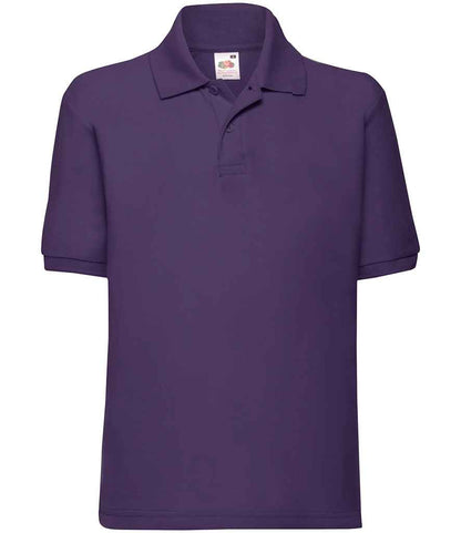 Fruit of the Loom Kids Poly/Cotton Piqué Polo Shirt - Purple